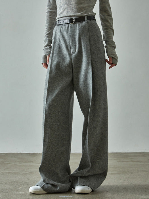 Timeless Texture Wool Pants_charcoal