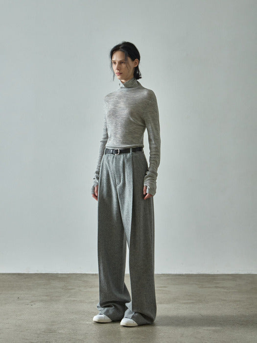 Timeless Texture Wool Pants_charcoal