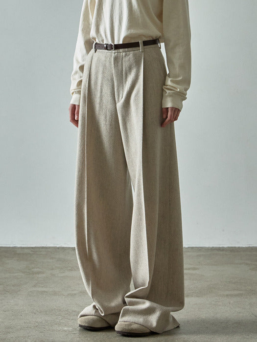Timeless Texture Wool Pants_oatmeal