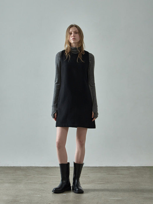 Classic Cashmere Mini Dress - Black