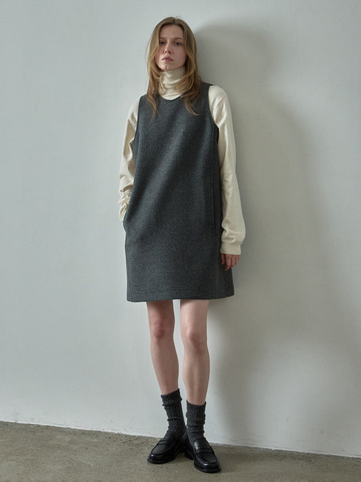 Classic Cashmere Mini Dress_charcoal