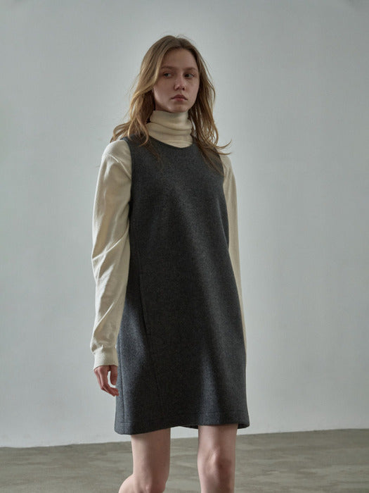 Classic Cashmere Mini Dress_charcoal