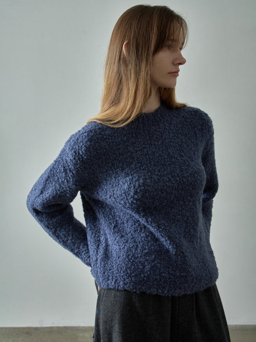 Essential Bouclé Knit Deep Blue