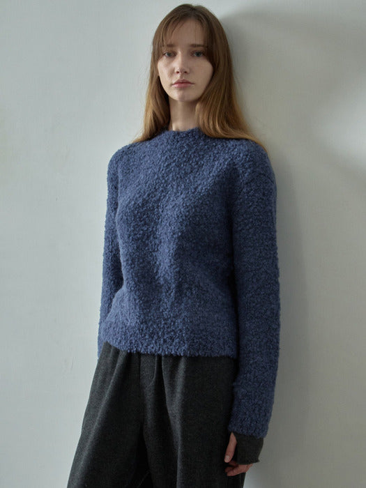 Essential Bouclé Knit Deep Blue