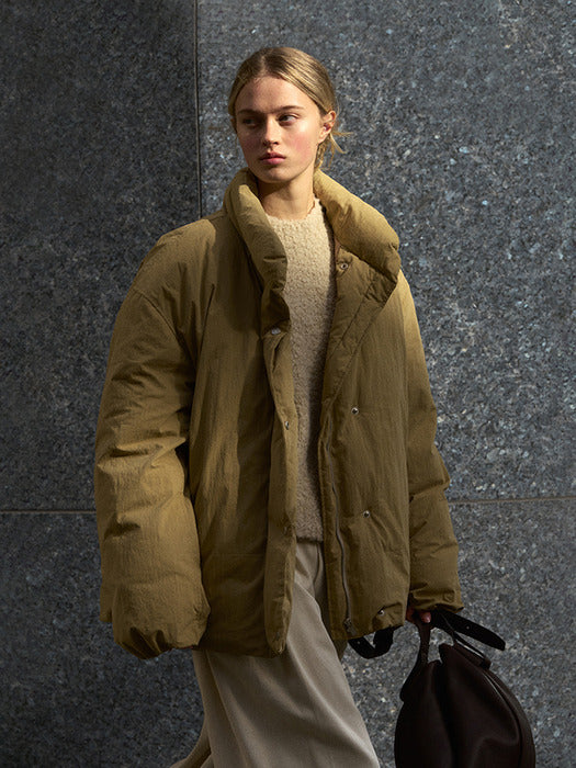 Volume Puffer Goose Down Padding_dust khaki