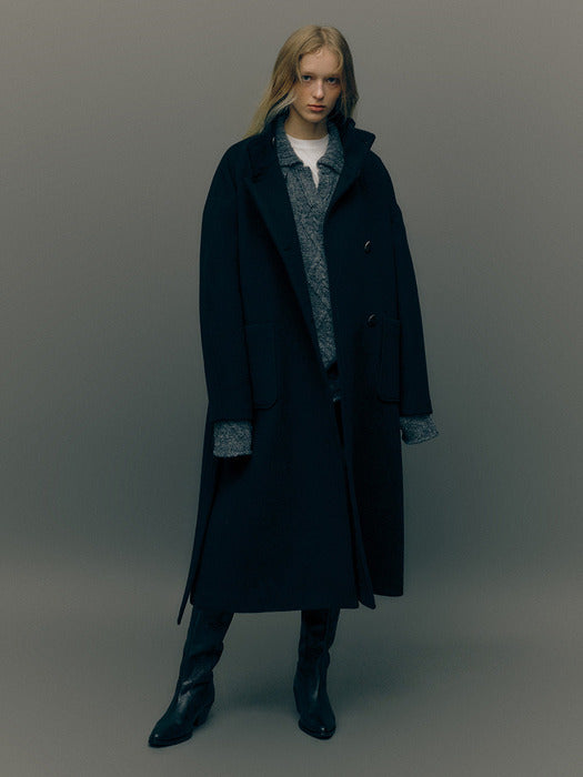 [raive] Wool Maxi Coat in Black VW4WH025-10