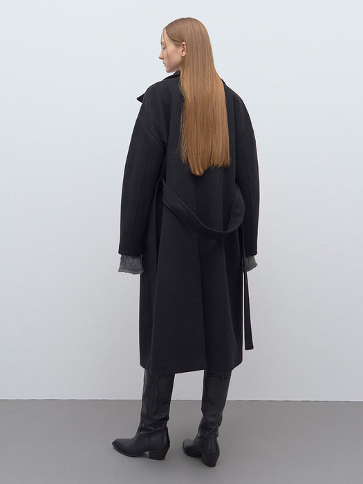 [raive] Wool Maxi Coat in Black VW4WH025-10