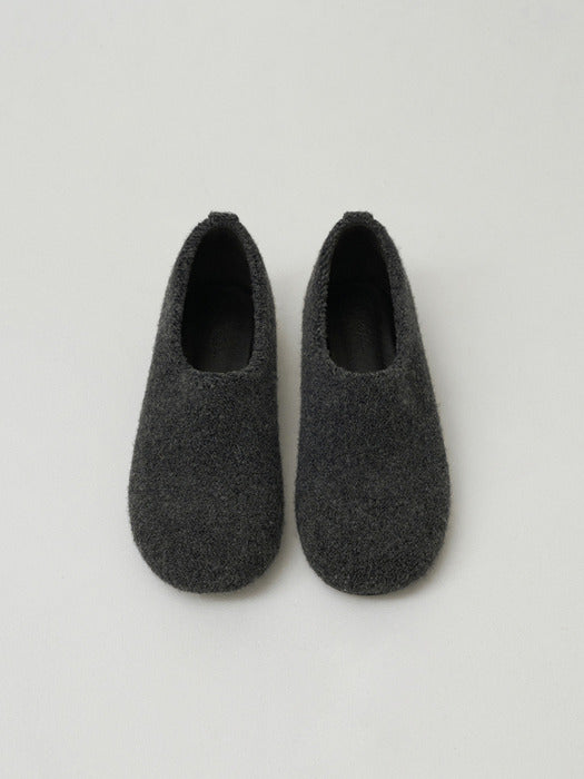 [moia] wool flat shoes (charcoal)