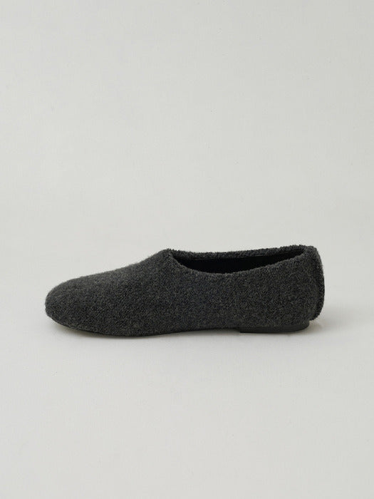 [moia] wool flat shoes (charcoal)