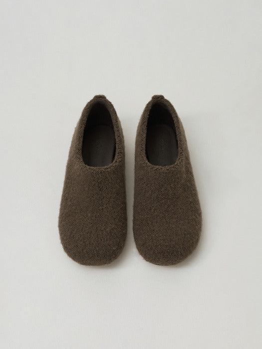 [moia] wool flat shoes (brown)