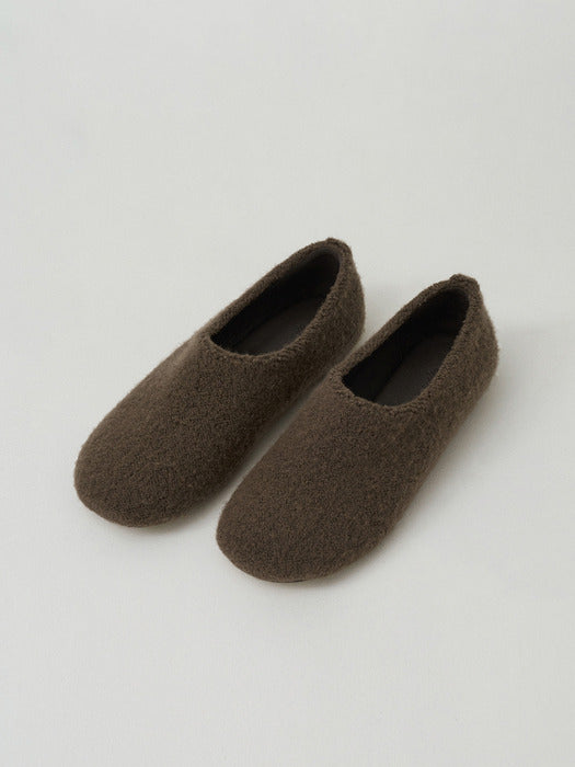 [moia] wool flat shoes (brown)