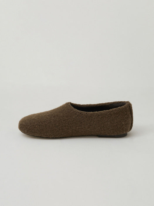 [moia] wool flat shoes (brown)