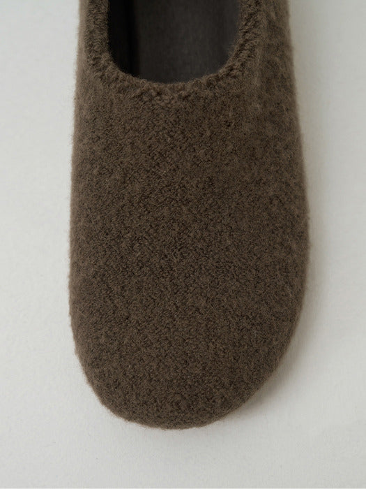 [moia] wool flat shoes (brown)