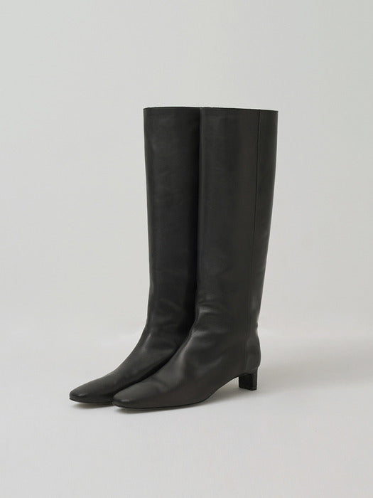 [moia] mid heel boots (black)