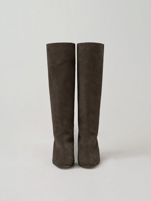 [moia] mid heel boots (seal brown)