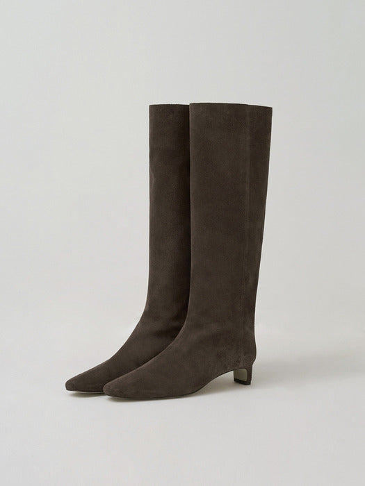 [moia] mid heel boots (seal brown)