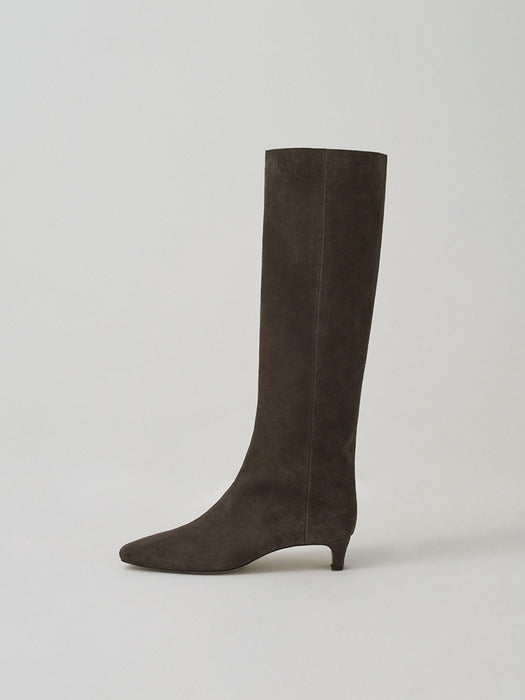 [moia] mid heel boots (seal brown)