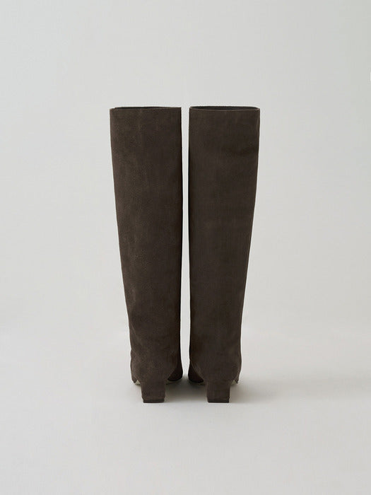 [moia] mid heel boots (seal brown)