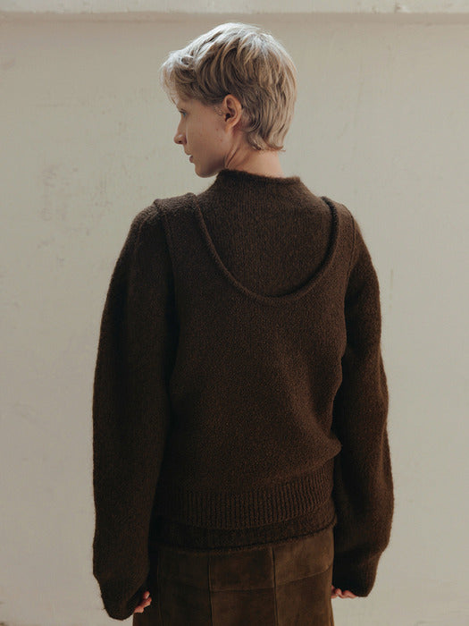 boucle vest (brown)