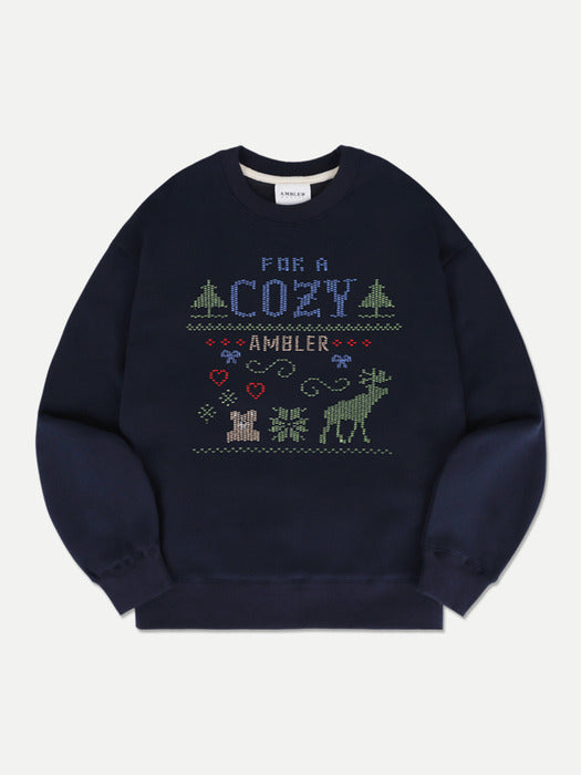 [ambler] Cozy day Nordic Sweatshirt AMM1219 (Navy)