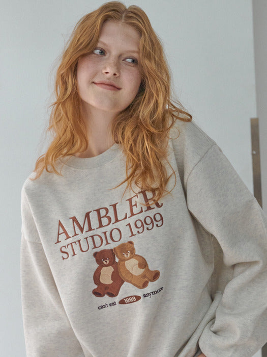 [ambler] Cheat day Sweatshirt AMM1220 (Oatmeal)
