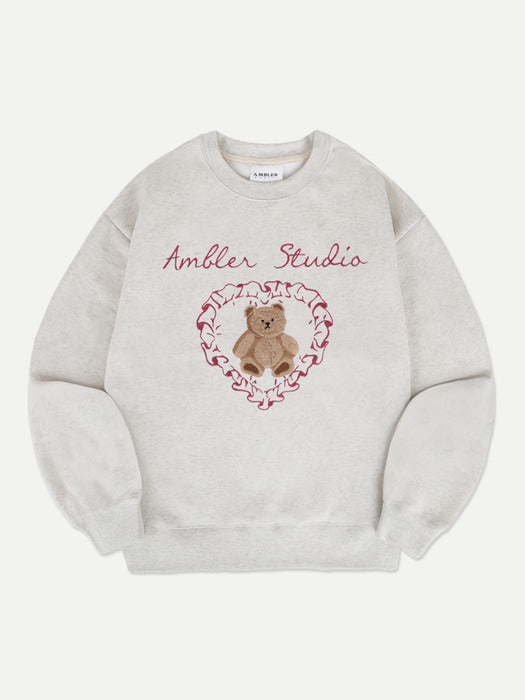 [ambler] Cozy bear Sweatshirt AMM1221 (Oatmeal)