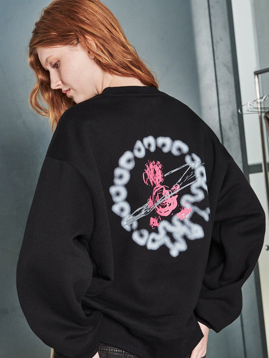 [ambler] Bear planet Sweatshirt AMM1223 (Black)