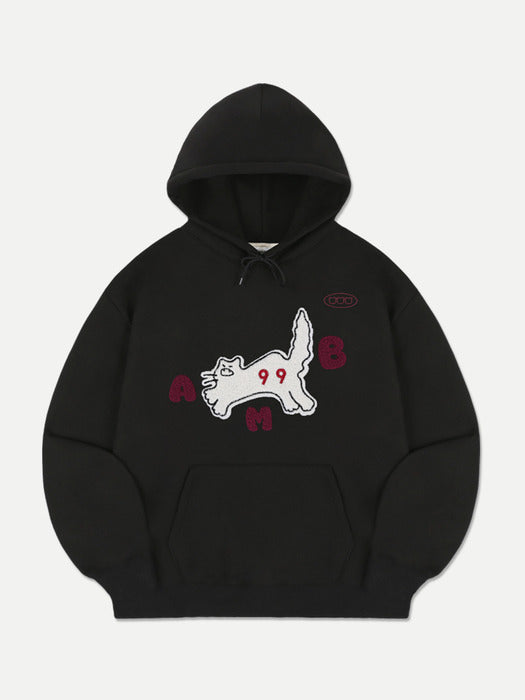 [ambler] Meow! cat Hoodie AHP1120 (Black)