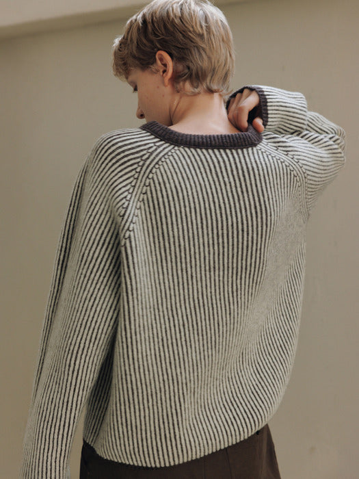 [moia] reversible wool knit (brown mix)