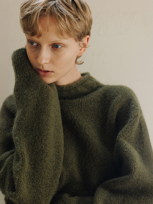 mock neck pullover (forest)
