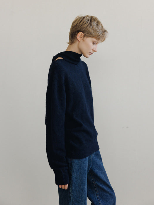 [moia] folded washing denim (indigo)