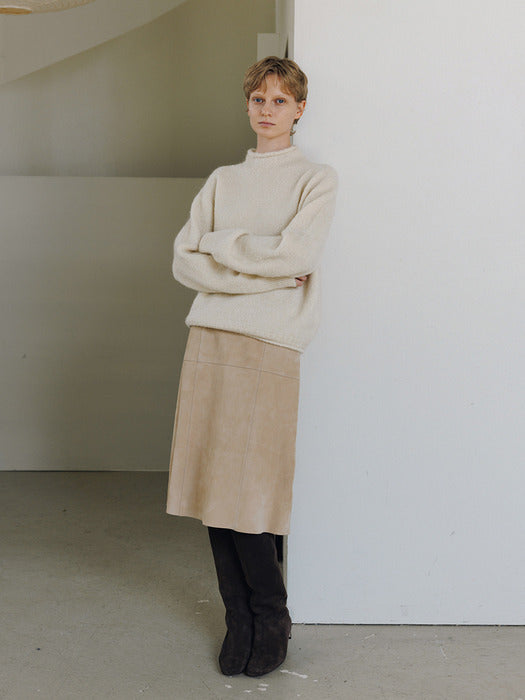 [moia] suede skirt (beige)