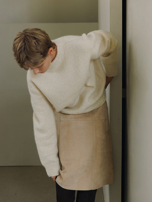 [moia] suede skirt (beige)