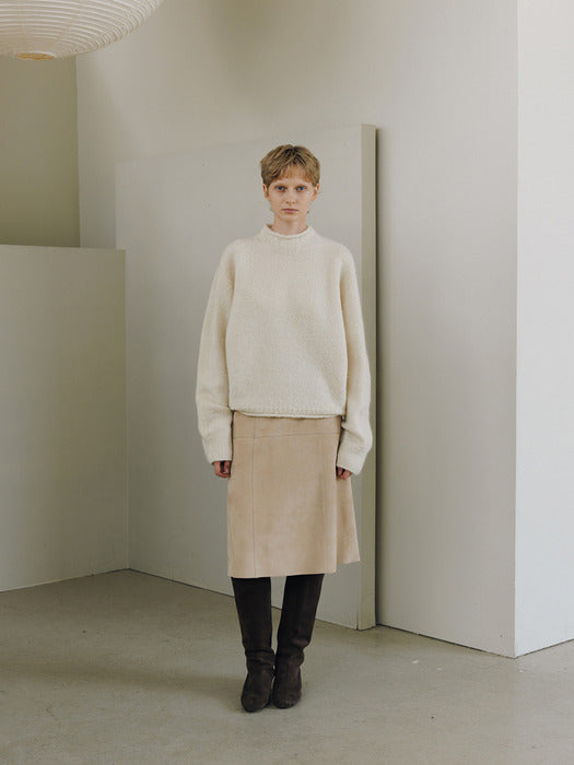 [moia] suede skirt (beige)