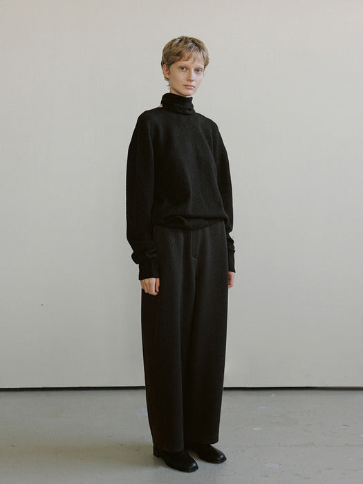 [moia] wool round pants (brown)