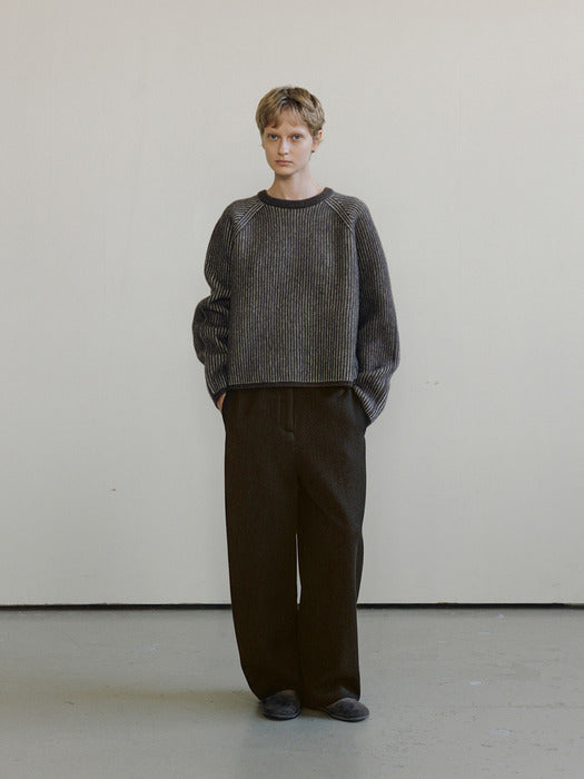 [moia] wool round pants (brown)