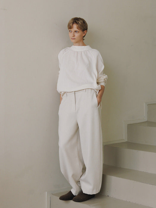 [moia] soft shirring shirt (ivory)