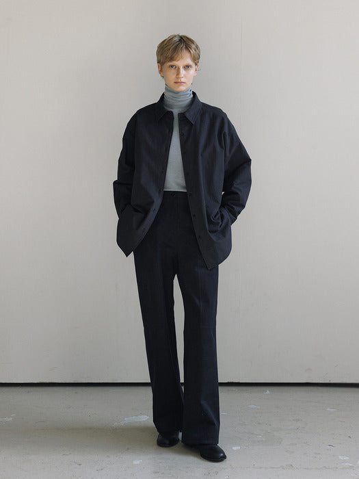 [moia] padded stripe shirt (navy)