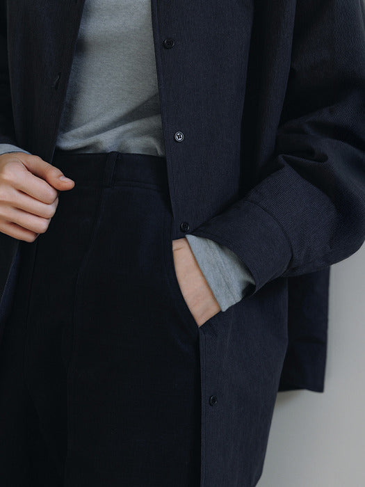 [moia] padded stripe shirt (navy)