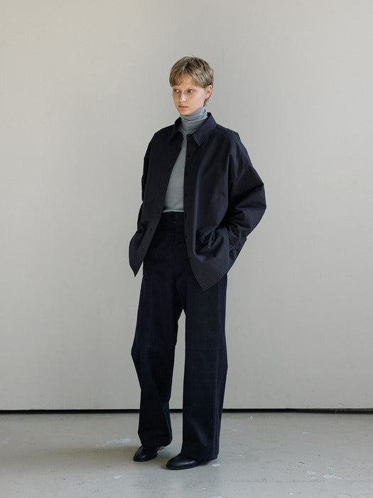 [moia] padded stripe shirt (navy)