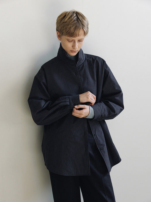 [moia] padded stripe shirt (navy)