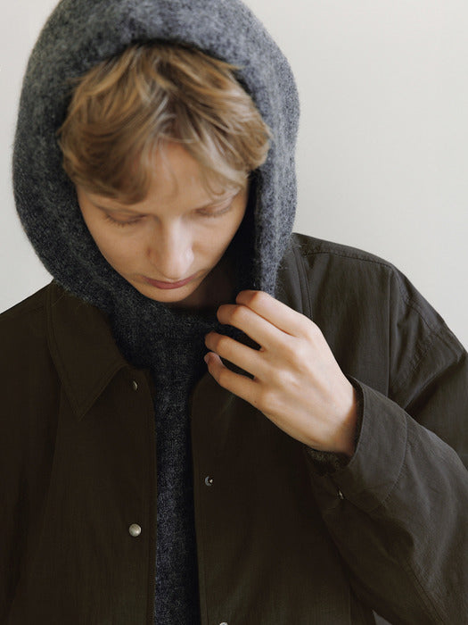 [moia] wind padded jumper (deep brown)