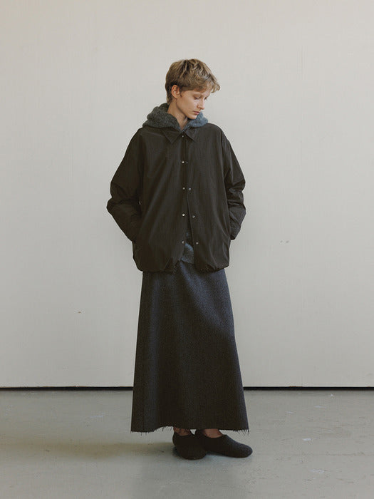 [moia] wind padded jumper (deep brown)