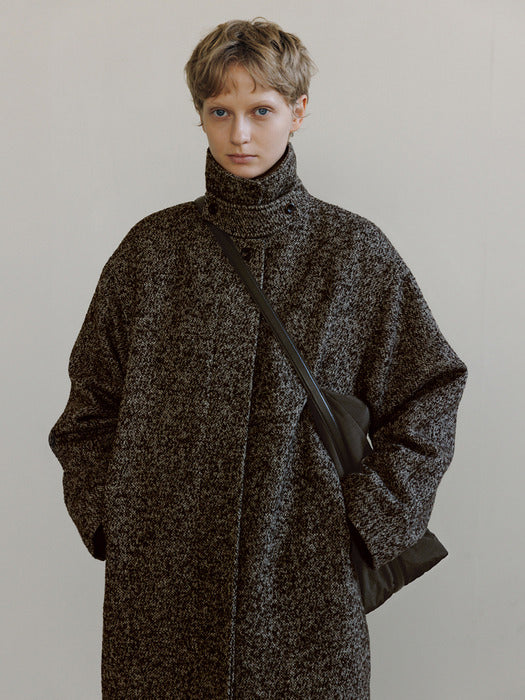 [moia] wool single coat (brown mix)