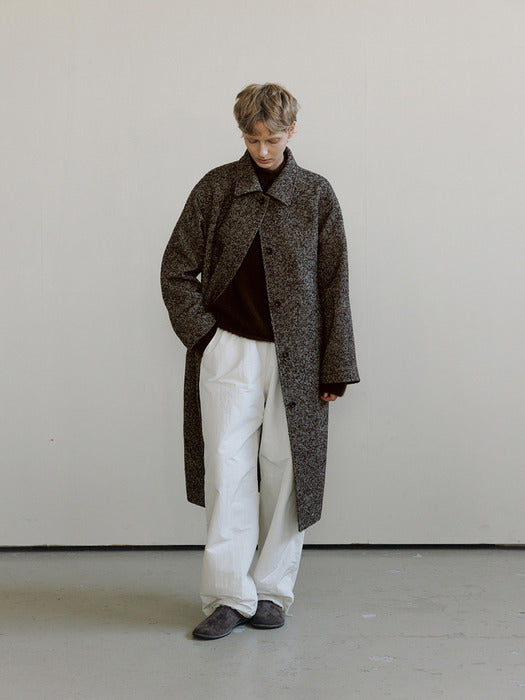 [moia] wool single coat (brown mix)