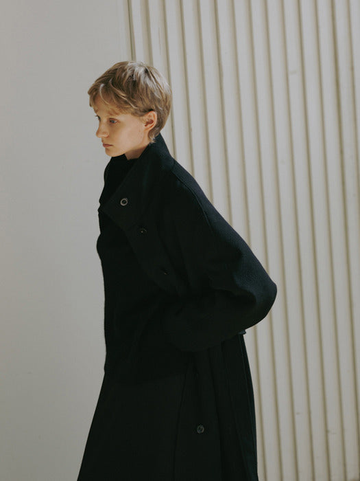 high-neck coat (black)