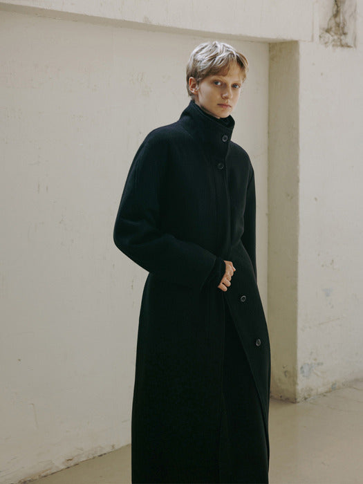 high-neck coat (black)