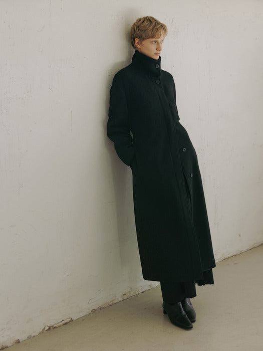 high-neck coat (black)