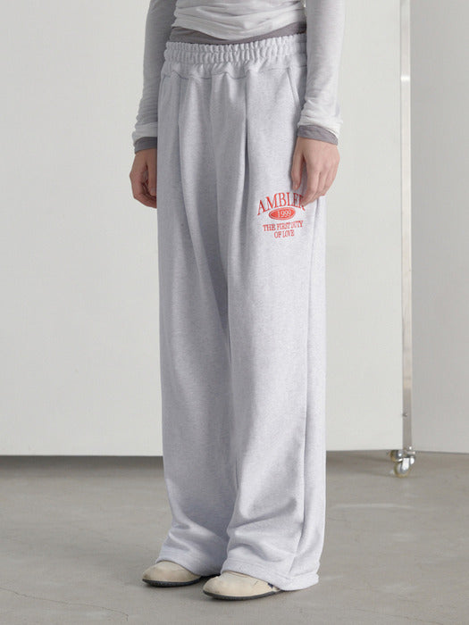 [ambler] Duty of Love Wide Sweat Pants AP806 (White-Melange)
