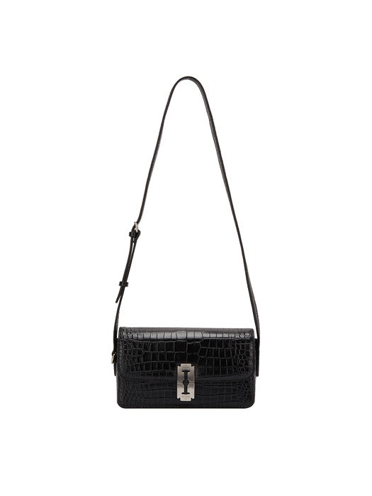 [vunque] Occam Droit Shoulder Piccolo Croco (오캄 디롯트 숄더 피콜로) Black